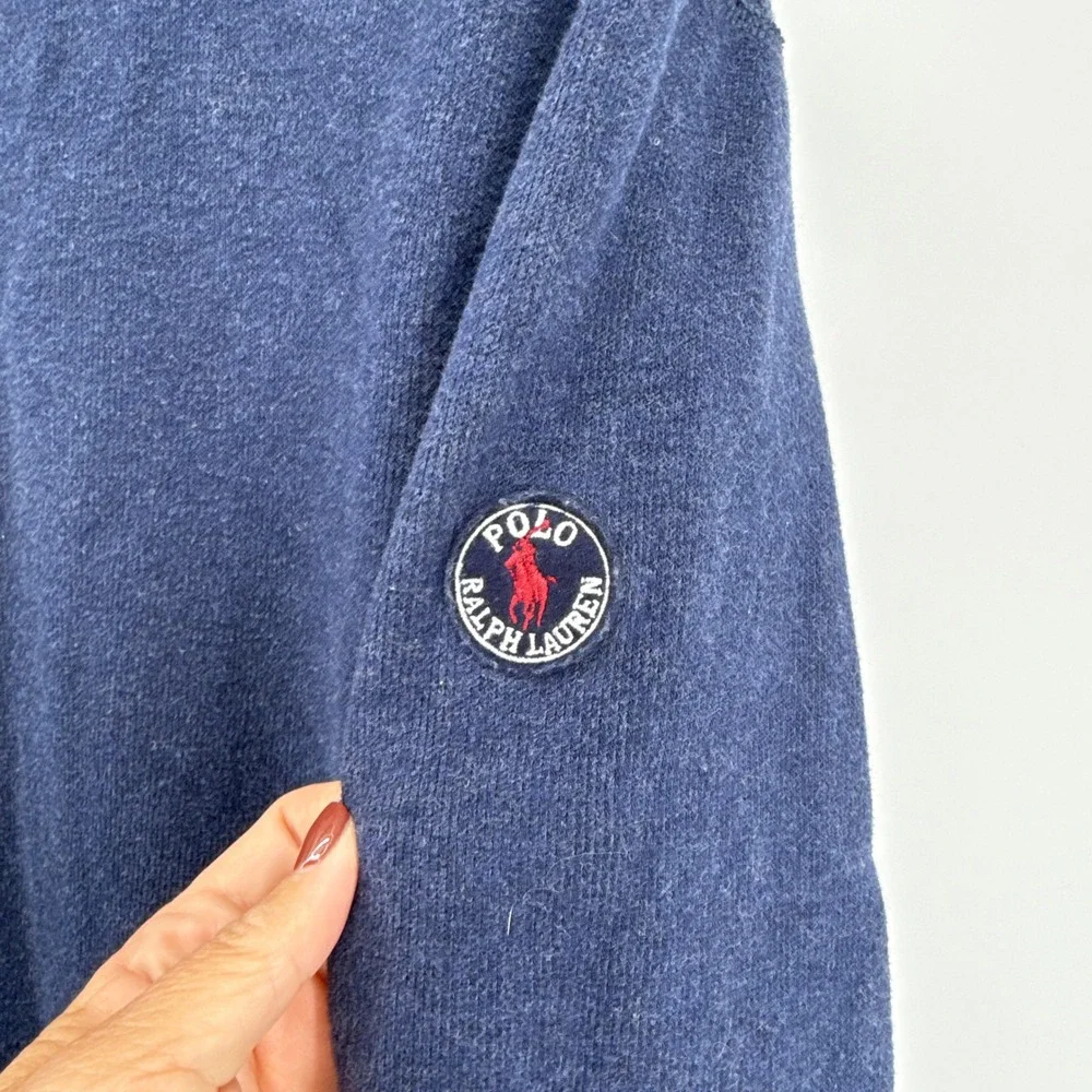 Polo Ralph Lauren Reversible Fleece Quarter Zip Pullover‎ Sweater Blue Gray XXL